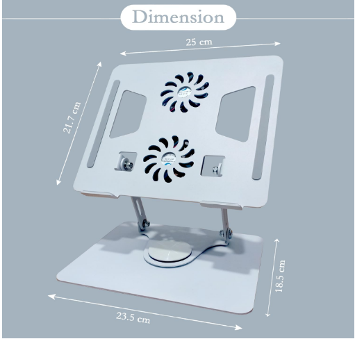 El Soporte para Laptop que Evita el Sobrecalentamiento – Ajustable 360° con Doble Ventilador